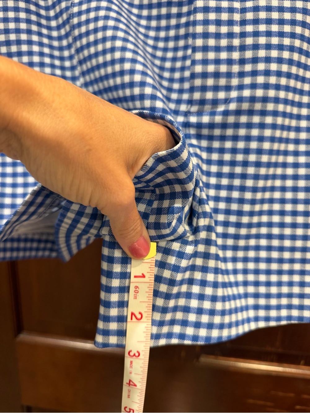 Blue Gingham High-Waist Shorts - Picture 7 of 8